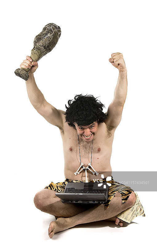 穴居人成功图片素材