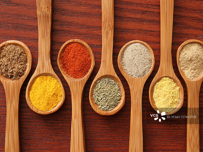 香料和勺子图片素材