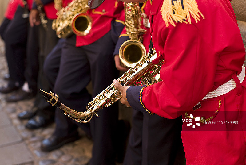 秘鲁的红色学校乐队成员图片素材