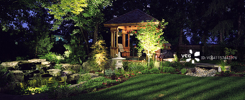 夜间花园图片素材