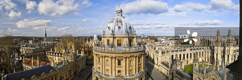 牛津天际线和拉德克利夫图书馆全景照片图片素材