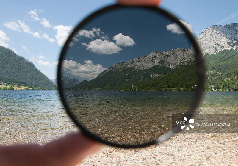 展示圆形偏振镜效果图片素材