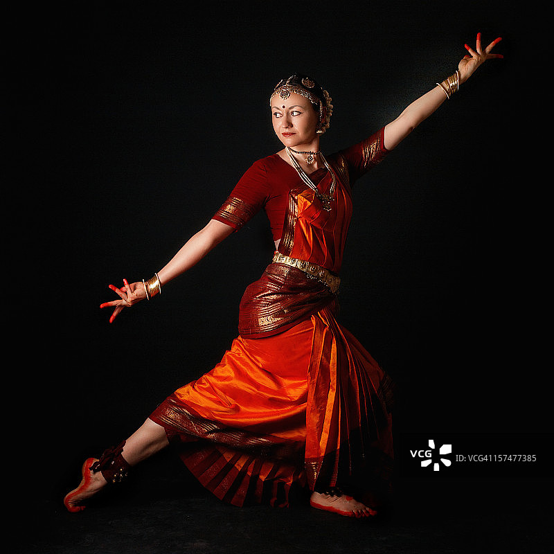 印度传统舞蹈演员图片素材
