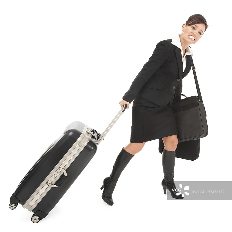 不堪重负的商务旅行者图片素材