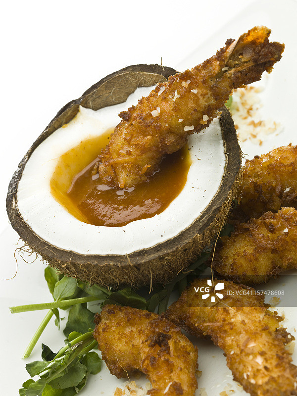 炸椰子虾仁图片素材