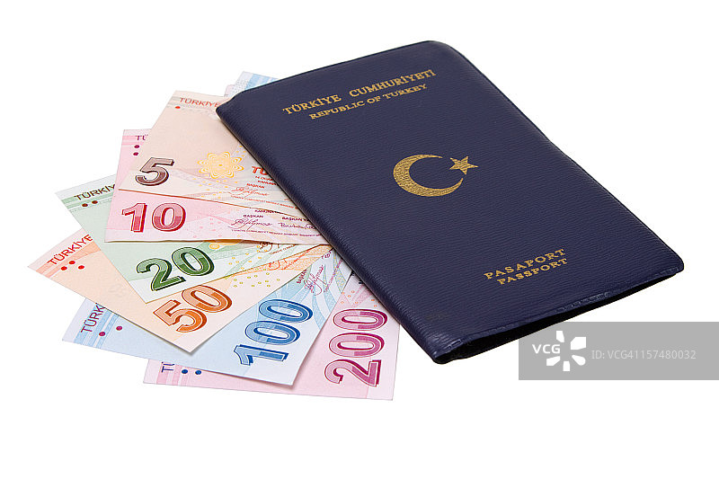 土耳其护照和货币图片素材