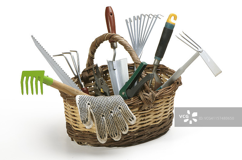篮子里的园艺工具图片素材