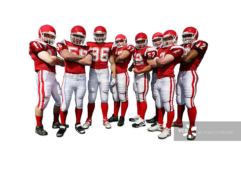 带剪切路径的足球队图片素材