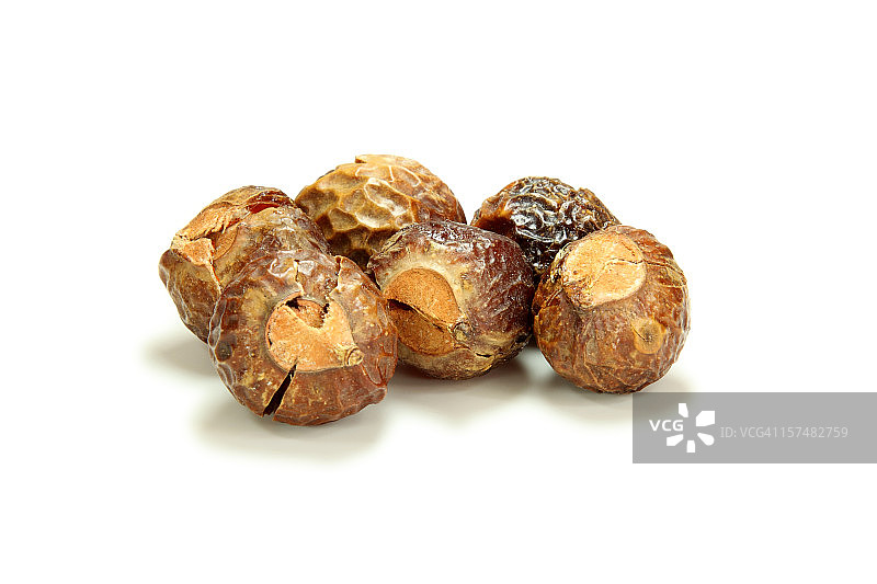 白色背景上隔离的无患子图片素材