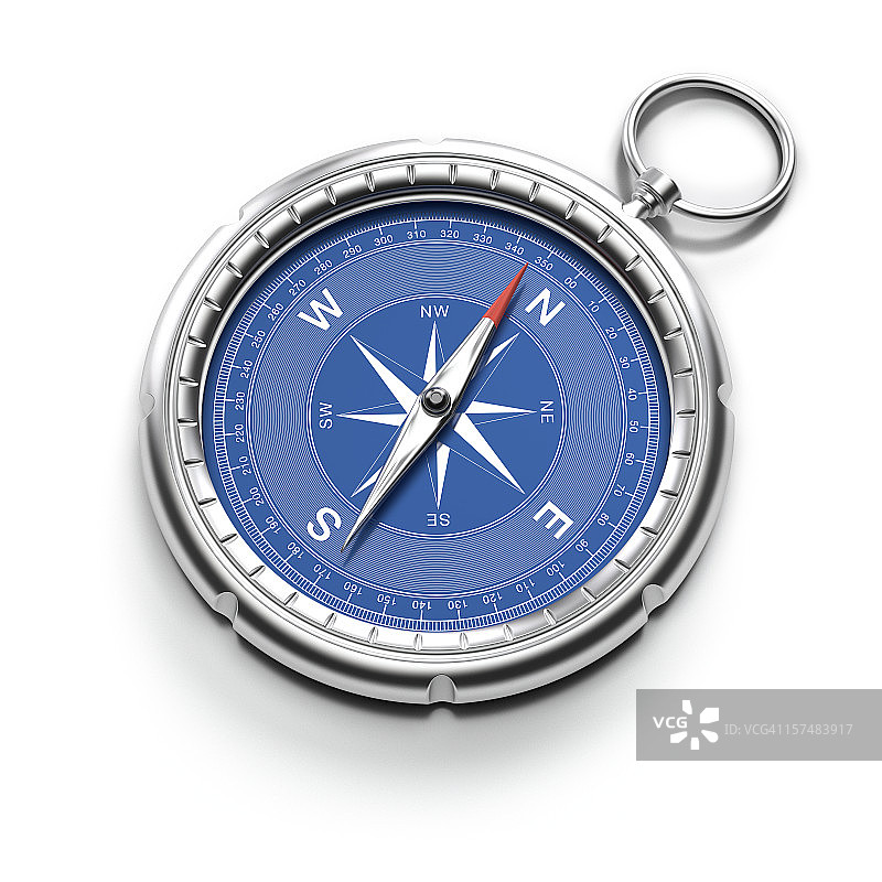 指向北方的指南针（带剪切路径）图片素材