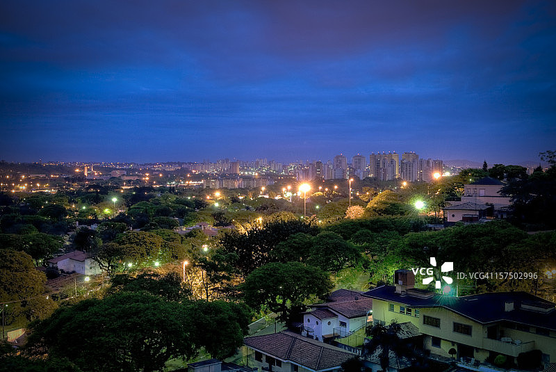 巴西圣保罗黎明城市景观HDR图片素材