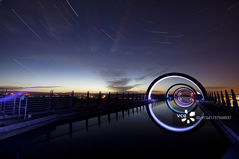 福尔柯克转轮的星轨图片素材