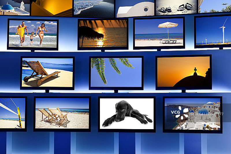 LED液晶电视屏幕墙图片素材