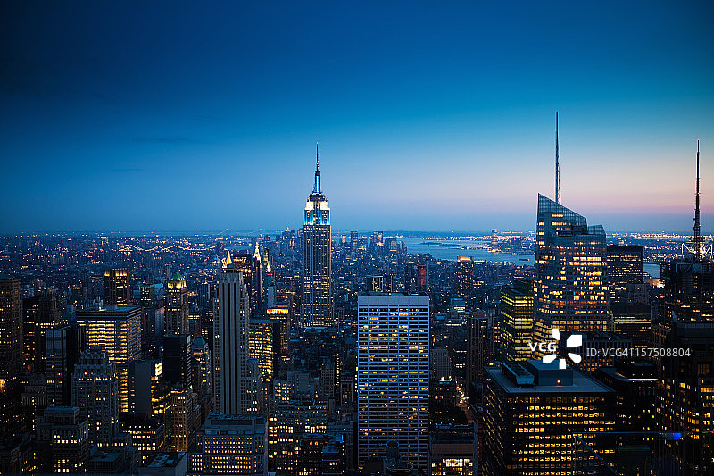 纽约曼哈顿日落美景图片素材