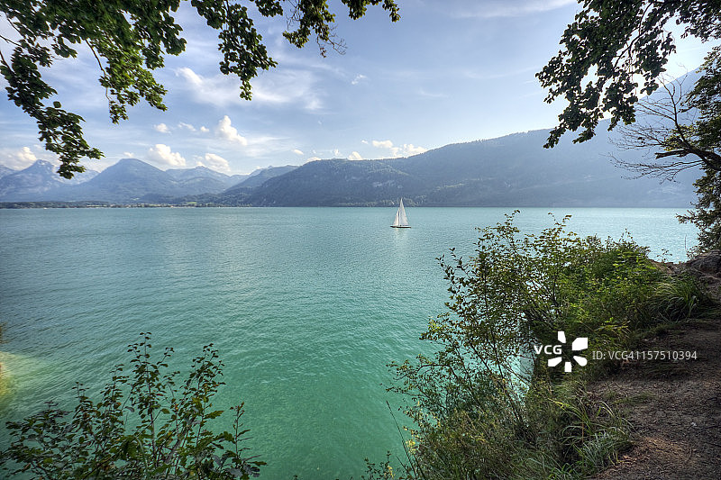 夏日湖泊图片素材