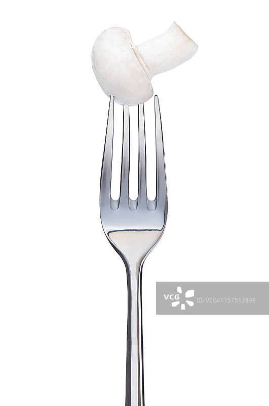 叉子上的蘑菇图片素材