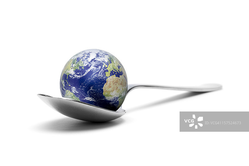 勺子上的地球图片素材