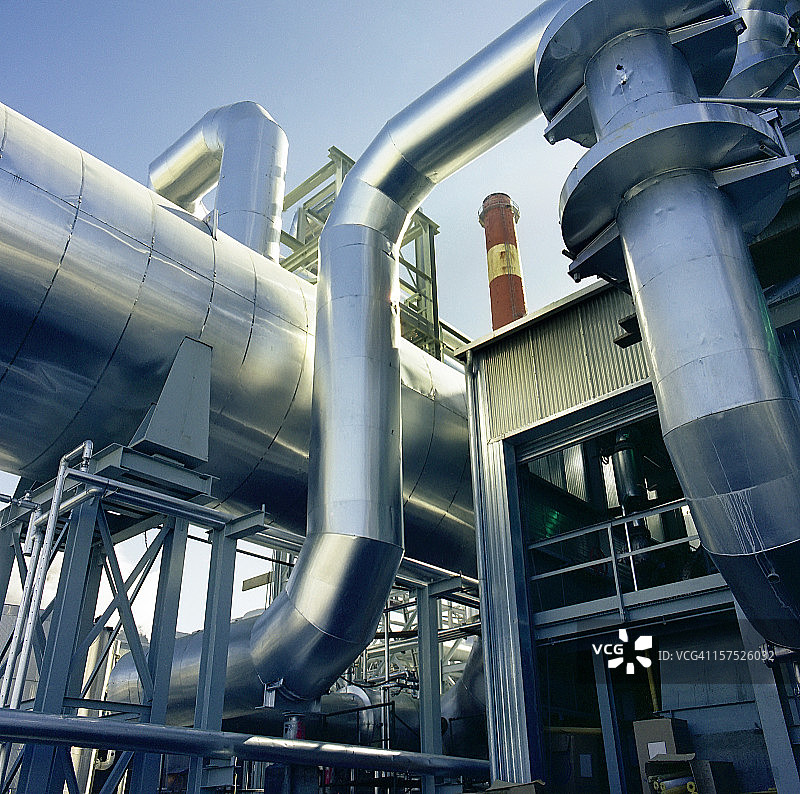 带烟囱的燃气厂细节图片素材