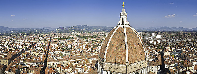 意大利托斯卡纳佛罗伦萨大教堂全景鸟瞰图片素材