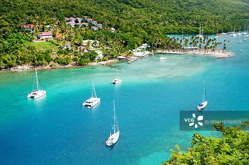 圣卢西亚的马里戈特湾图片素材