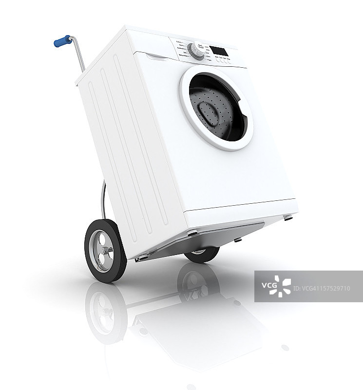 手推车上的洗衣机图片素材