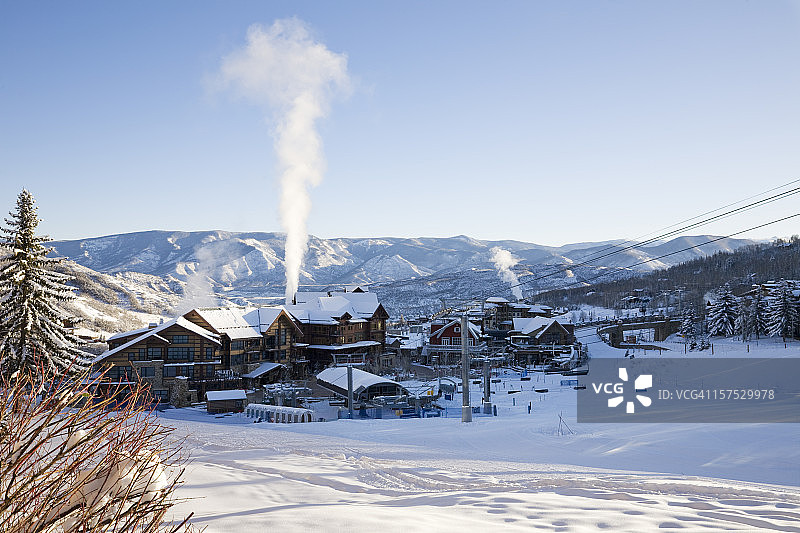 滑雪基地小屋图片素材