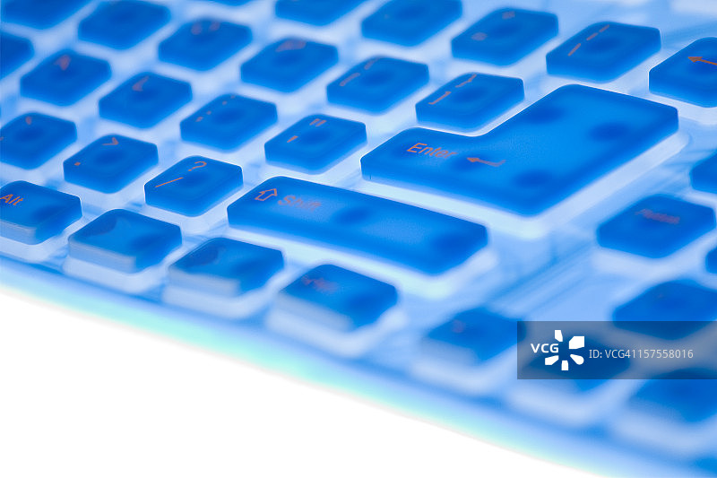 蓝色橡胶键盘回车键图片素材