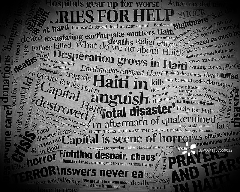 海地地震新闻标题拼贴图片素材