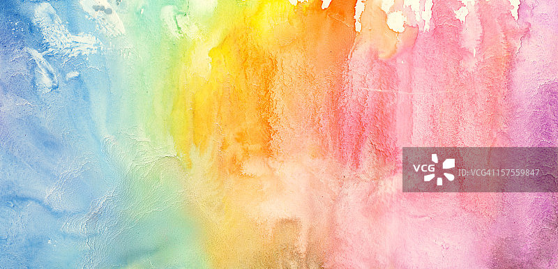 水彩彩虹画图片素材