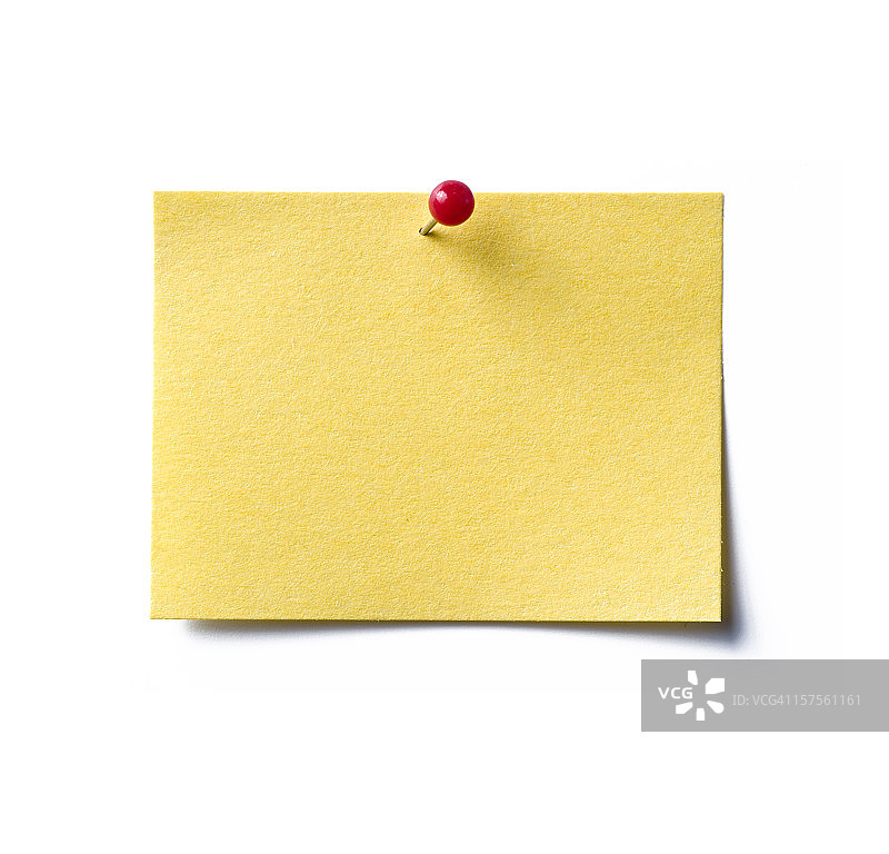 黄色便签与红色图钉图片素材