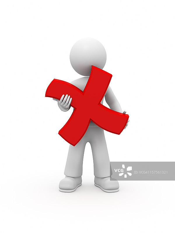 拿着OK复选标记的3D男人图片素材