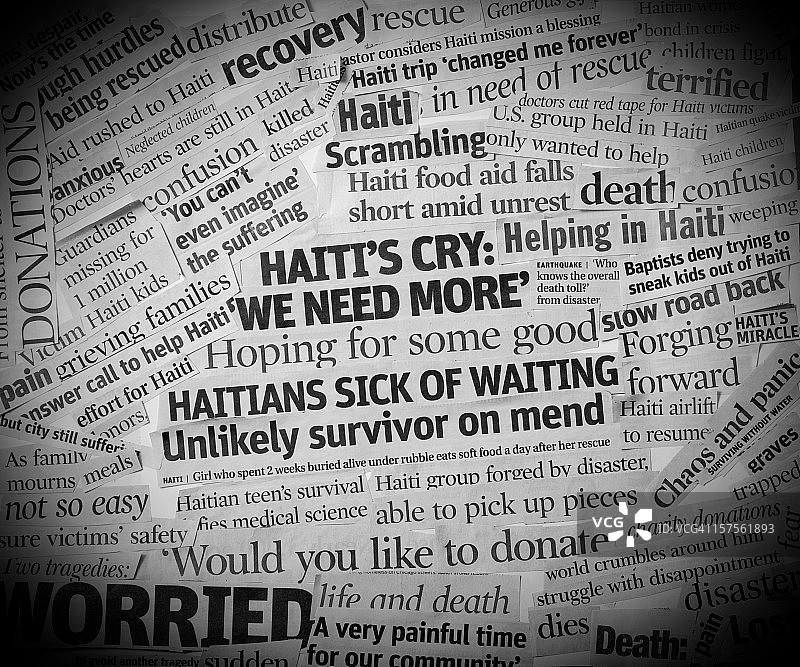 海地地震新闻标题 III图片素材
