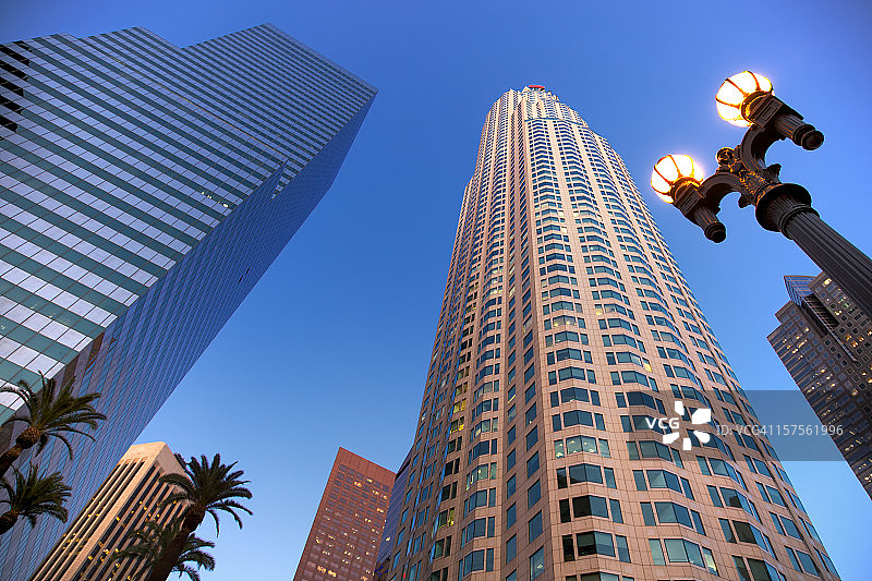 洛杉矶市中心的美国银行大厦图片素材