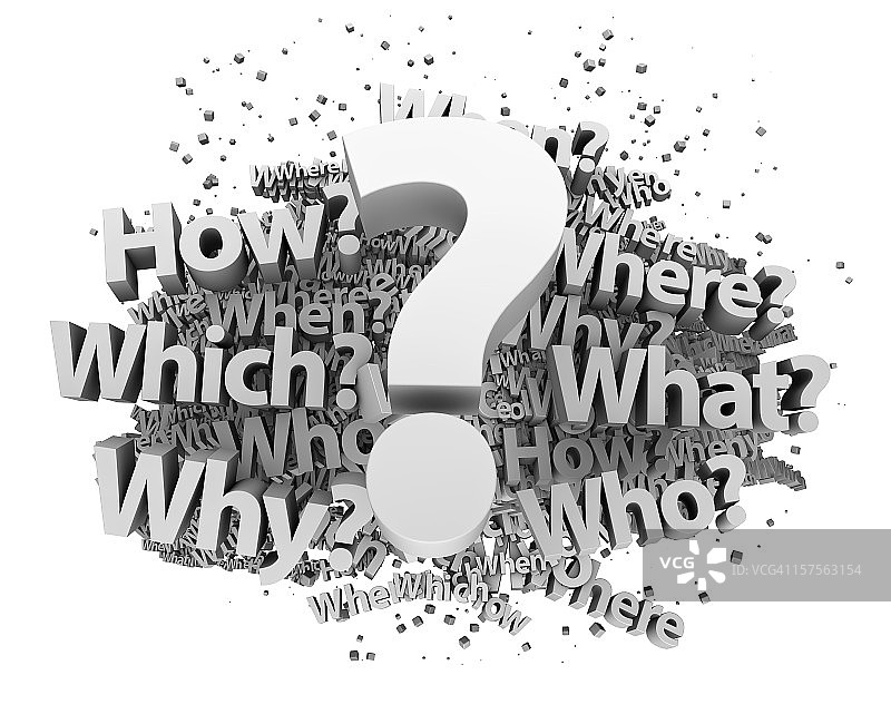 带有问号的问题的图形设计概念图片素材