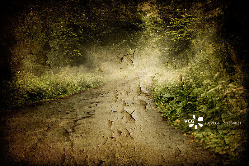 带有纹理边框的乡村公路图片素材