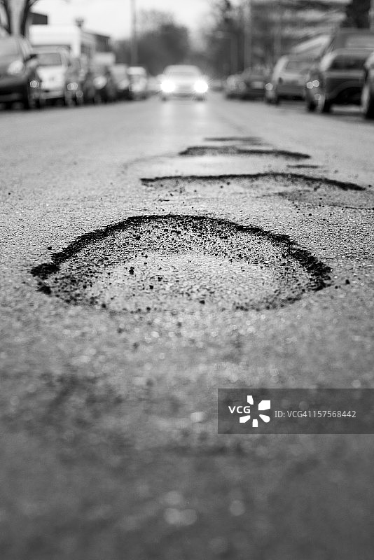 黑白壶穴特写图片素材