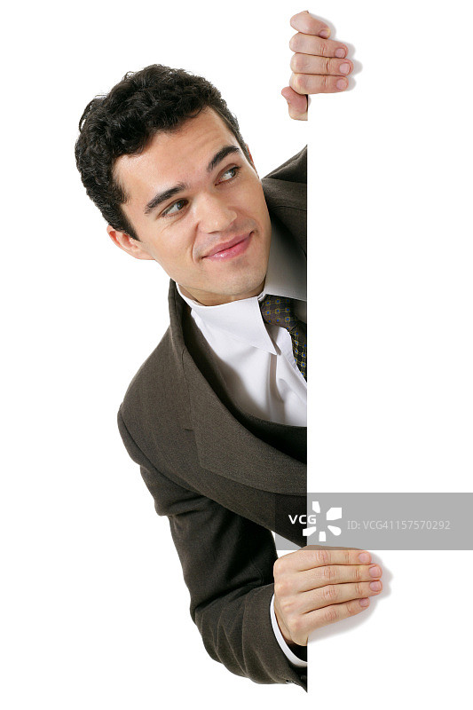 空白标志牌与商务人士图片素材