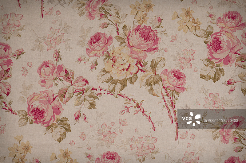 夏季玫瑰特写复古花卉面料图片素材