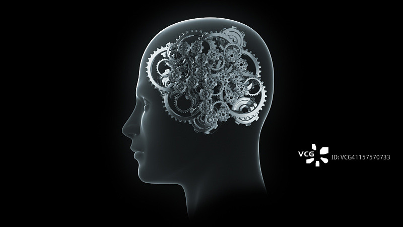 带有齿轮的头部图片素材