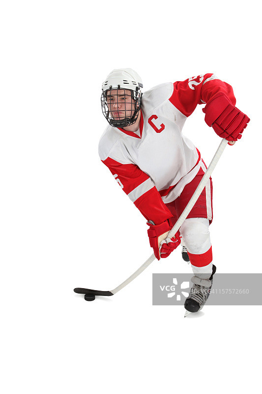 带剪切路径的冰球运动员图片素材