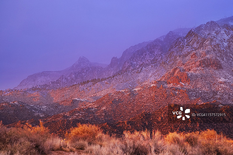 日落雪山冬日风景图片素材