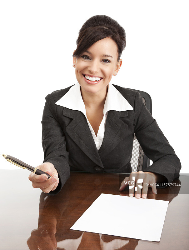 有合同的女商人图片素材