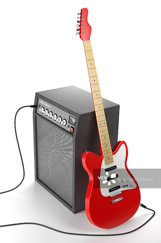 放大器和电吉他图片素材