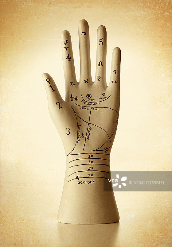陶瓷颅相学手图片素材