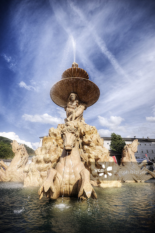 萨尔茨堡官邸广场喷泉图片素材