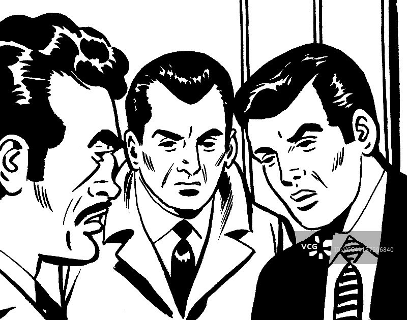 三个愤怒的男人在争吵图片素材