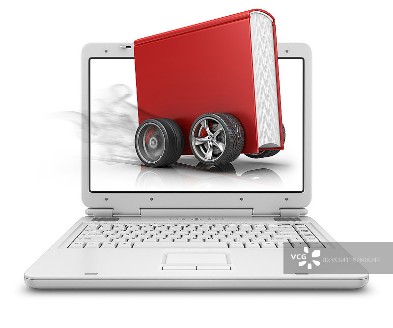 笔记本电脑里的红皮书图片素材