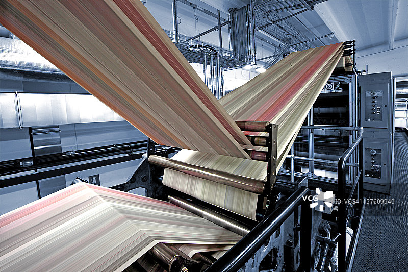 蓝色印刷机图片素材