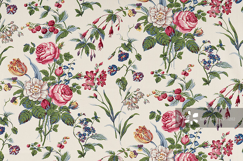 花园之悦复古花卉面料图片素材
