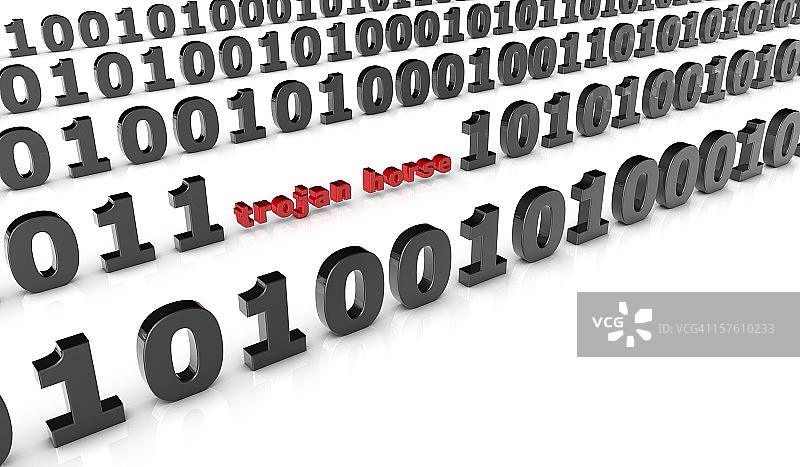 二进制代码中的特洛伊木马图片素材